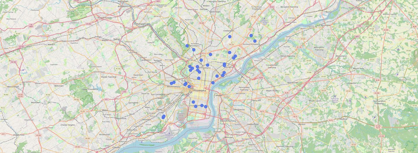 Map of properties in the September 25, 2026 tax lien sale